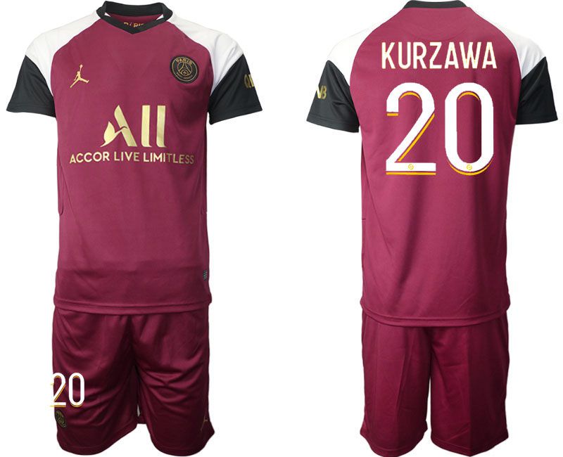 Men 2020-2021 club Paris St German away #20 red Soccer Jerseys